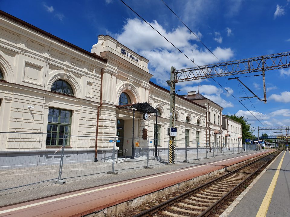 Dworzec PKP im. D. Siedzikówny w Białymstoku. Stan aktualny po pracach konserwatorskich.